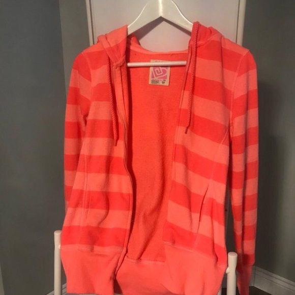 Ardene Pink/Orange stripe hoodie - Picture 1 of 1